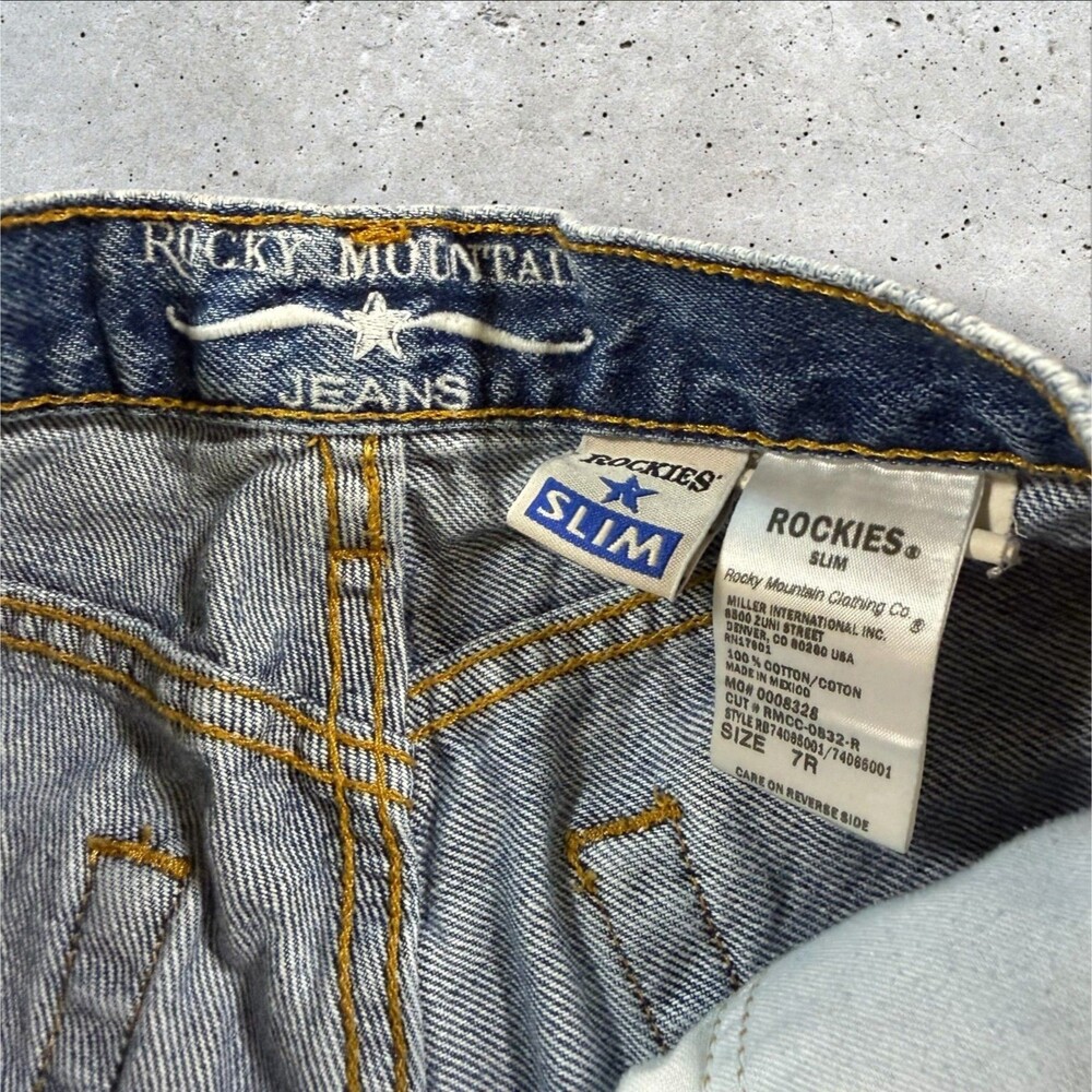 Vintage Rocky Mountain Rockies Jeans Womens Size 7R High Waisted Slim Blue - Picture 7 of 8